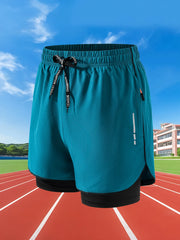 Men’s 2-in-1 Running Shorts – Quick Dry Double Layer Gym Shorts