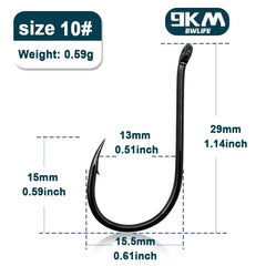 9KM High Carbon Carp Circle Hooks