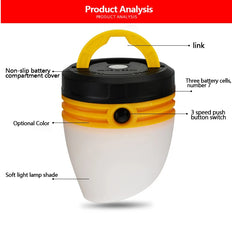 Portable LED Camping Lantern – Waterproof Tent Light with Hook