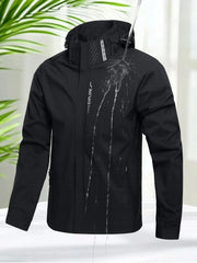 Men’s Waterproof Softshell Windbreaker – Lightweight Jacket with Removable Hood
