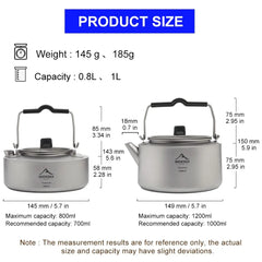 Widesea Titanium Camping Kettle – Lightweight Outdoor Coffee & Tea Pot