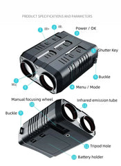 4K Night Vision Binocular Device 10x Digital Zoom Full Dark 800m Infrared WiFi Telescope For Hunting Camping Video Record