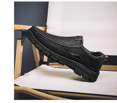 LETCOMFIT Men’s Slip-On Leather Loafers – Anti-Skid All-Season Shoes