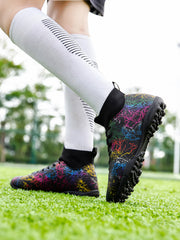 Men’s High-Top Soccer Shoes – Turf Training Anti-Slip Cleats