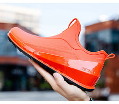 Men’s Waterproof Low-Top Rain Boots – Slip-On Anti-Slip Fishing & Kitchen Shoes