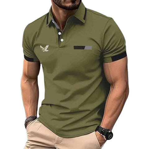 Men’s Golf Polo – Casual Color Block Short Sleeve