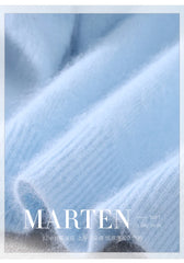 Women’s Mink Cashmere Pullover Sweater – High Collar