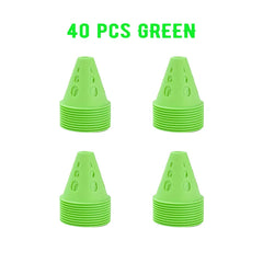 20/40/60PCS Colorful Windproof Training Marker Cones – Soccer, Skating & Multi-Sport Equipment