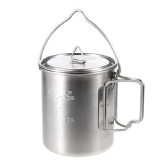 LIXADA 750ml Stainless Steel Camping Mug with Lid & Foldable Handle