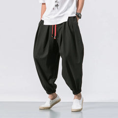 Men’s Oversized Cotton-Linen Harem Pants