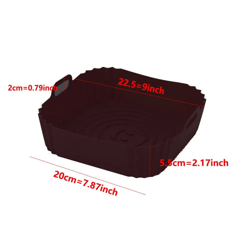 Reusable Silicone Air Fryer Pan Liner – Non-Stick Baking Tray for Pizza, Chicken & Oven Cooking