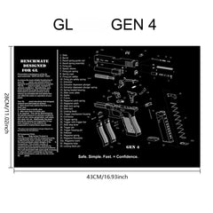 Gun Cleaning Rubber Mat — 3D Firearm Bench Mat / Mouse Pad (AR15 AK47 Glock 1911 etc.)