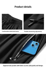 Men’s Quick-Dry Running Pants – Zipper Fitness Trousers