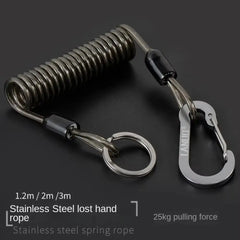 Elastic Coil Fishing Safety Lanyard – Lockable Heavy-Duty Stretch Rope