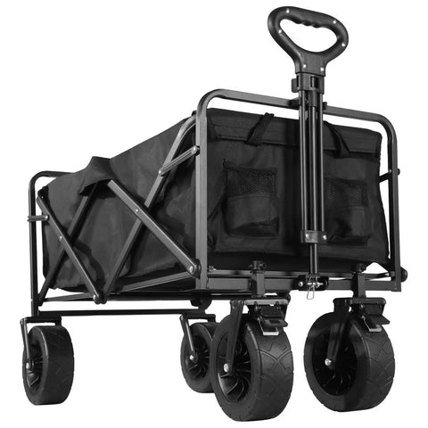Collapsible Folding Utility Wagon – Heavy-Duty Beach & Camping Cart with Large Capacity