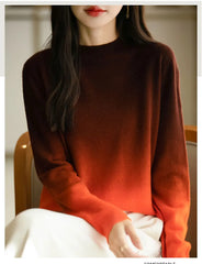Women’s Gradient Wool Mock Collar Sweater – Thick & Warm