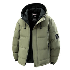 Men’s Windproof Thick Hooded Parka – Winter Casual Warm Outdoor Coat