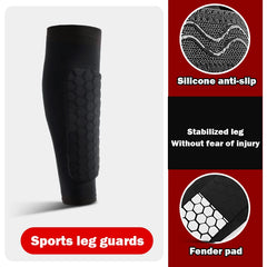 1PC Football Shin Guard Sleeve – Compression Calf Sock with Honeycomb Pads