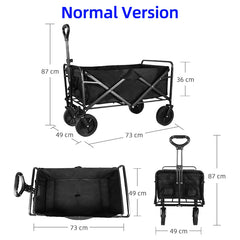 Collapsible Folding Utility Wagon – Heavy-Duty Beach & Camping Cart with Large Capacity