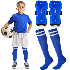Loogdeel 2-Pair Kids’ Soccer Shin Guards with Socks – Youth Protective Gear