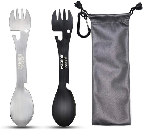 5-in-1 Tactical Spork – Stainless Steel Multi-Tool Camping Utensil