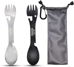 5-in-1 Tactical Spork – Stainless Steel Multi-Tool Camping Utensil