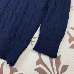 Women’s Autumn Knitted Sweater – Oversized Round Neck Pullover with Embroidered Logo