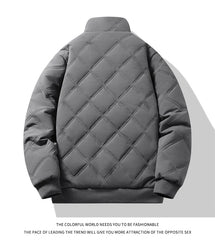 Men’s Stand Collar Windproof Cotton Jacket – Light Business Casual Autumn/Winter Coat