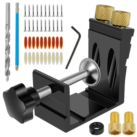 47Pcs Pocket Hole Jig Drill Guide Kit