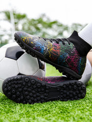 Men’s High-Top Soccer Shoes – Turf Training Anti-Slip Cleats