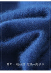 Women’s Mink Cashmere Pullover Sweater – High Collar