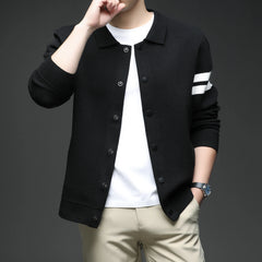 Men’s Knitted Cardigan Sweater – Fashionable Autumn/Winter Collar Jacket