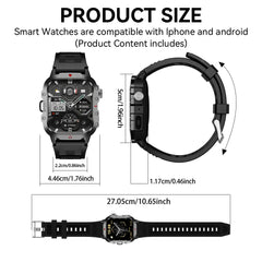 KESHUYOU Smart Watch 2.01″ HD – Bluetooth Calling & LED Flashlight