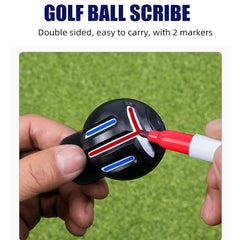 PGM Golf Ball Line Marker Tool with 2 Marker Pens – Alignment & Putting Guide