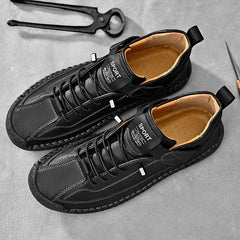 Handmade Men’s Leather Loafers – Breathable Slip-On Casual Moccasins (Plus Size)
