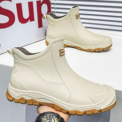 Men’s Waterproof Warm Rubber Rain Boots – Anti-Slip Fishing & Work Shoes