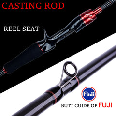 BIUTIFU Traveller Carbon Fishing Rod – Spinning/Casting Fuji Lure Rod 1.8–3.0m