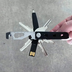 10-in-1 EDC Pocket Survival Tool – Multifunctional Camping Keychain Gadget