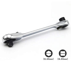 Mini Double-Ended Ratchet Wrench – 1/4" 72-Tooth Quick Socket Tool