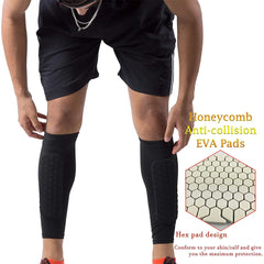 Soccer Shin Guard with Calf Sleeve – Youth & Adult Protective Pads