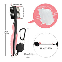 Golf Club Cleaning Brush with Groove Sharpener – Portable Golf Accessory