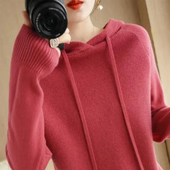 2025 Women’s Knit Hooded Sweater – Warm Autumn/Winter Casual Pullover