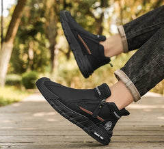 Men’s Casual Labor & Outdoor Climbing Shoes – Zipper, Non-Slip, Wear-Resistant Sneakers