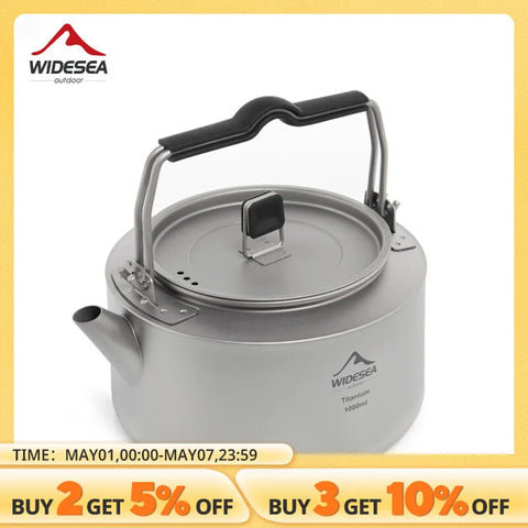 Widesea Titanium Camping Kettle – Lightweight Outdoor Coffee & Tea Pot