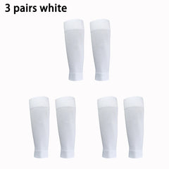 3 Pairs Football Socks with Shin Pad Covers – Men & Women Grip Cutsocks