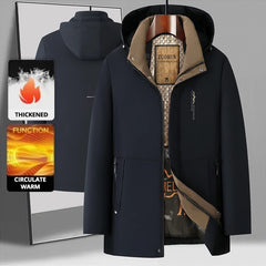 Luxury Camel Fleece Men’s Parka – Heavy Plush Winter Windbreaker
