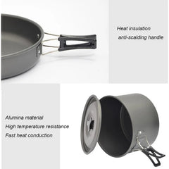 Lightweight Camping Cookware Set – Portable Pot & Pan Kit for 1–7 People