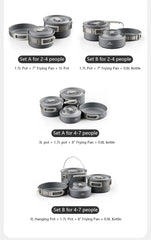 Naturehike Camping Cookware Set – Aluminum Alloy Pot Set for 4–7 People
