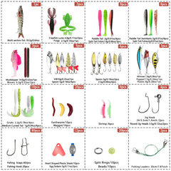 Multi-Lure Fishing Kit with Tackle Box – 83 to 409pcs