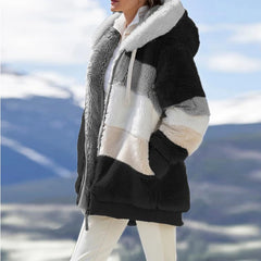 Women’s Oversized Plush Hooded Jacket